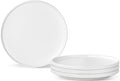 Ceramic Salad & Dessert Plates Set, 8 Inch, Set of 4, Modern White | Stoneware, Dishwasher & Microwave Safe, Small Dinner Plates, For Cake, Fruits, Waffle, Pasta, Salad