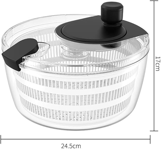 Collapsible Salad Spinner 4L - Hand Crank Vegetable & Fruit Dryer, Removable Basket for Washing, Space Saving Kitchen Storage, BPA-Free (White)