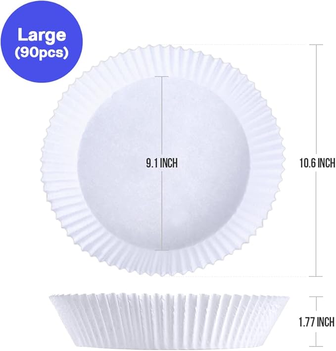 CLEANWRAP Air Fryer Disposable Paper Liners (9.1 * 1.77-90 PCS) - Mothers Day Gifts for Mom I Air Fryer Paper Liners Disposable