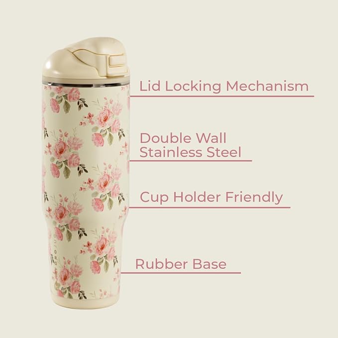 HydroJug Ease2o Water Bottle with Straw & Chug Lid, Stainless Steel, Vented Cap to Help Reduce Pressure, Water-Level Window, Cup Holder Friendly, Non-Slip Base – 32oz, Keepsake