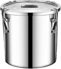stainless steel food storage containers with lids lock clips airtight container large airtight for rice flour sugar grain coffee bean storage containers Kitchen jar (1.59gal/6L)