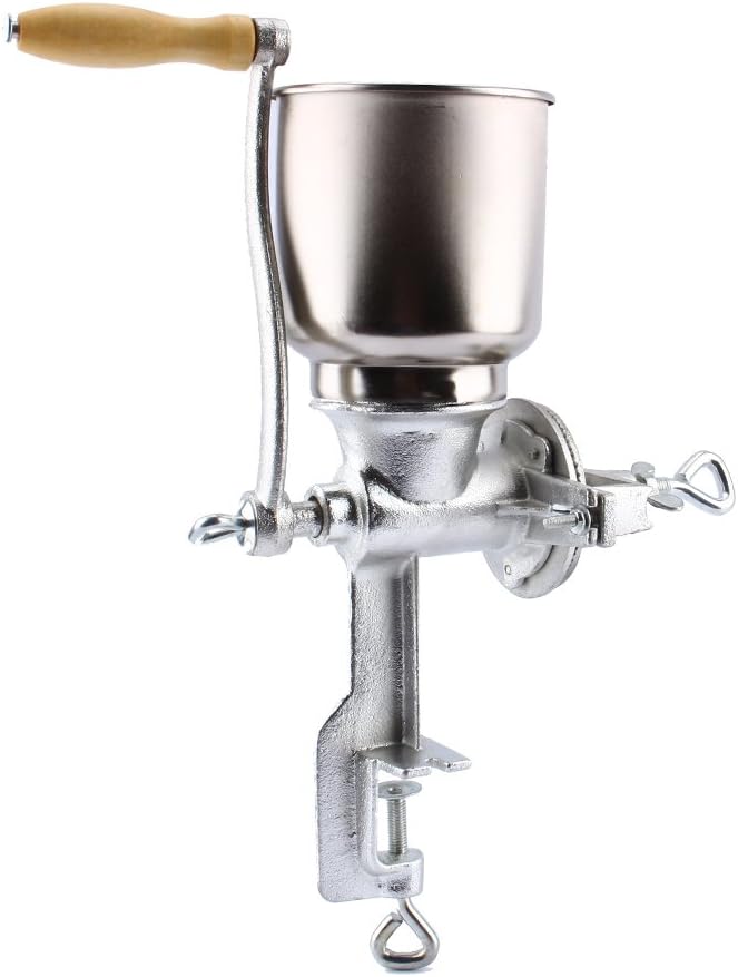 Grain Grinder, Cast Iron Manual Crank Grain Mill Grinder Cereals Corn Flour Pulverizer Powder Machine for Dry Grains Coffee Rice