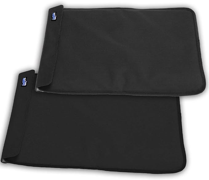FlexiFreeze Party Mat Food Cooling Serving Platter – Buffet Display Chiller for Meat, Cheese, Fruit & Party Food Trays – Catering Supplies Cold Serving Mat Black 2 Pack (19" x 15")