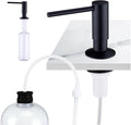 Avola Kitchen Sink Soap Dispenser, Lead-Free Brass Pump with 47" Food-Grade Silicone Extension Tube & 17oz PET Bottle,in or Under Sink Installation, Matte Black Anti-Reflux Built in Soap Dispensers