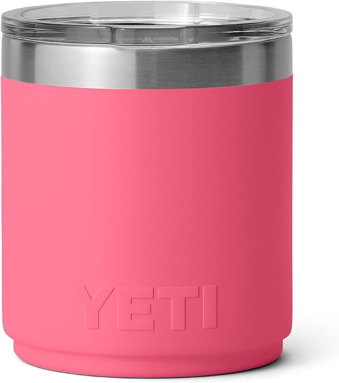 YETI Rambler 10 oz Ceramic Lined Lowball 2.0, Vacuum Insulated with MagSlider Lid, Tropical Pink