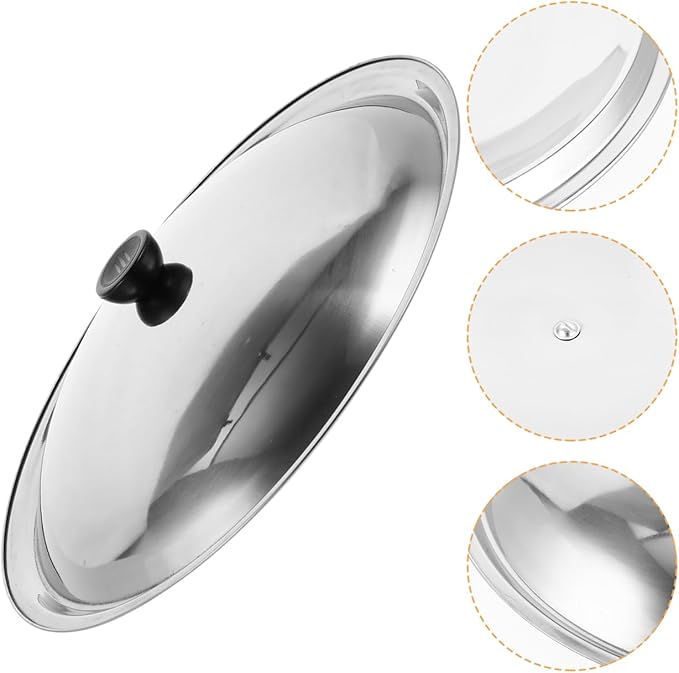 Ciieeo Stainless Steel Pot Cover with Knob Anti-scalding Cooking Tool for Efficient Oil Splash Protection Kitchen Gadget for Warm Food Retention and Steam Cooking