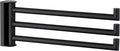 Angle Simple Swivel Hand Towel Holder, SUS 304 Stainless Steel Foldable 3 Towel Bars for Bathroom, Matte Black