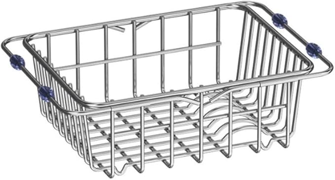 Sink Dish Drying Rack Adjustable Stainless Steel with Non-Slip Rubber Feet Space-Saving Over Sink Design for Kitchen Counter Organization and Utensil Holder(30x20x10cm)