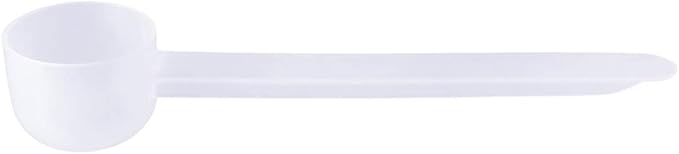 Plastic Measuring Scoop, 2 teaspoon (BOWL 10 cc | 10 mL) Long Handle Spoons for Powders, Granules, Coffee, Pet Food, Baking Supplies, Protein and Other Dry Goods, BPA Free (Set of 100)