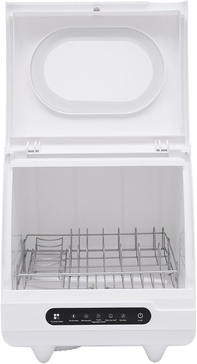 800W Portable Countertop Dishwashers, 6-Sets 5 Washing Programs Desktop Non Installation Dishwasher Compact Dishwasher Household Mini Dishwashers w/1.32GAL Water Tank for Home Small Apartments RVs