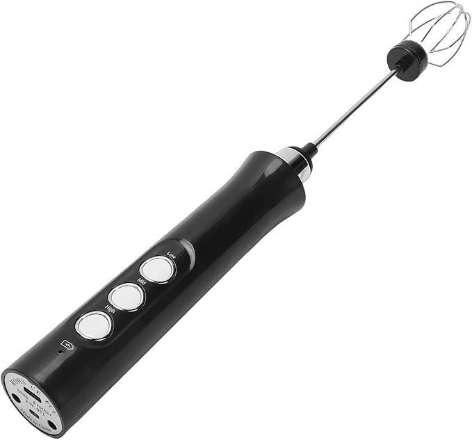 Rechargeable Milk Frother, Handheld Electric Whisk with Stand, 1200mAh Battery Drink Mixer with Compact Design, Ideal for Coffee, Egg & Drink Mixing