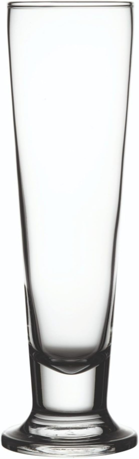 Restaurantware 14 Ounce Tall Beer Glasses Set Of 6 Tall-Footed Pilsner Glasses - Fine-Blown Dishwasher-Safe Clear Glass Beer Glass Set Lead-Free For Beers Ales or Cocktails