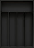 Unibambou Bamboo Kitchen Drawer Organizer - silverware organizer - Cutlery Tray - Utensil Tray - drawer dividers and Utensil Holder with Wood Silverware Holder for Flatware Cutlery (5 Slots, Black)