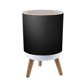 Trash Can with Lid elegant black old chalkboard texture distressed grunge borders soft Press Top Round Small Garbage Bin with Wooden Legs Waste Basket for Kitchen Bedroom Nursery 7L/1.8 Gallon