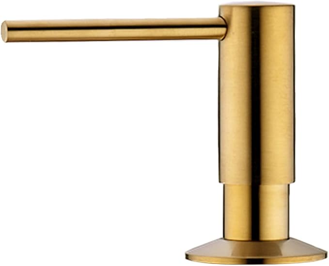 Gold Kitchen Soap Dispenser,Sold Brass Gold Soap Dispensers for Kitchen Sink,Commercial Liquid Dish Dispensers,Built in Kitchen Sink Soap Dispenser