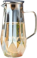 GLigeT Iced Tea Pitcher 1.4L Glass Water Pitcher with Lid Hot Cold Water Water Jug Home Water Carafe Great for Iced Tea, Lemonade, Juice, Milk, and More Water Jug(Brown)