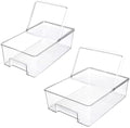SANNO Freezer Containers Food Storage Containers Fridge Containers Plastic Organization Storage Bin for Fridge, Freezer, Pantry, Kitchen- Organizer for Fruit, Yogurt, Snacks, Pasta, set of 2