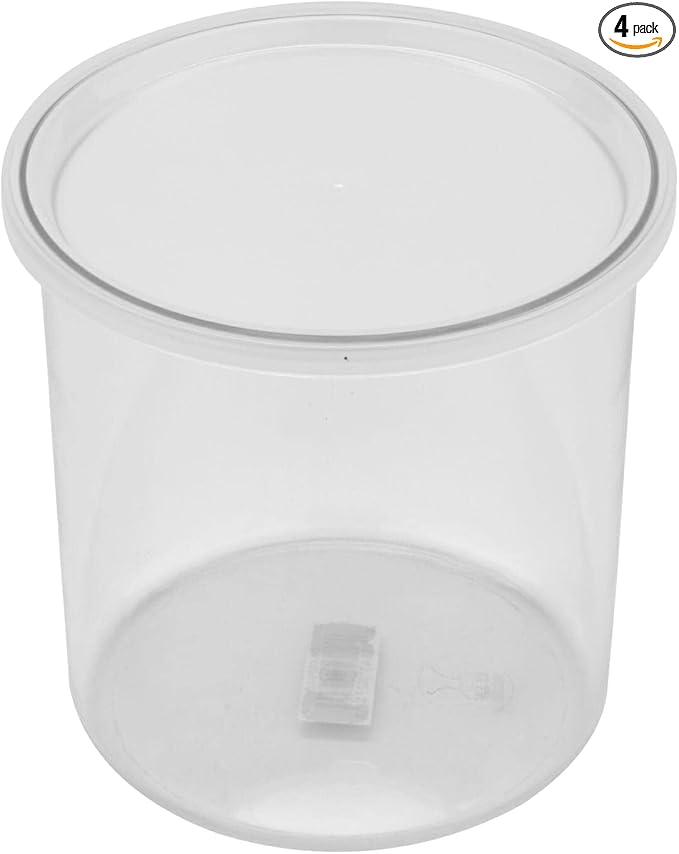 G.E.T. CR-0270-CL-EC Round Food Storage Crock w/ Lid, 2.7 Quart, Clear (Set of 4)