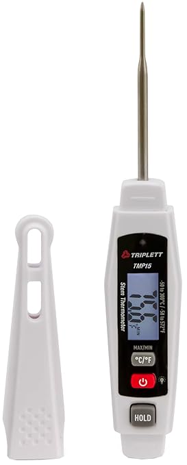 Triplett TMP15 Stem Thermometer with High/Low Alarm, -58 to 572°F (-50 to 300°C)