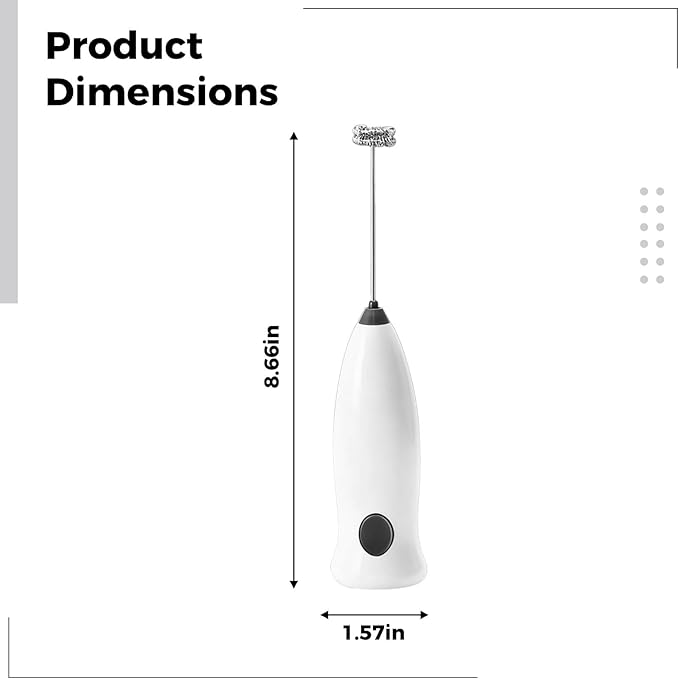 Milk Frother, Handheld Electric, Stainless Steel, Stand, Easy Clean