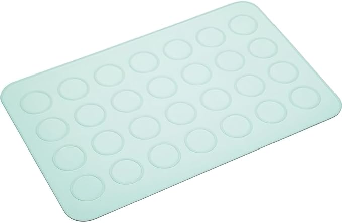 KitchenCraft Macaron Baking Mat with Recipe, 28 Mould Silicone Sheet, 36 x 23cm