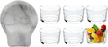 Marble Spoon Rest for Kitchen Counter, Stove Top, Spatula, Tongs Holder with Non-Slip Silicone Feet, 1 Pack + Set of 6 Glass Small Bowls, 7.5oz Clear Mini Bowls