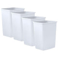 Superio 1.25 Gal Mini Plastic Trash Can, Small Unlidded Waste Bin Only for Countertop, Desk, Vanity, Bathroom 5 Quart (4, White)