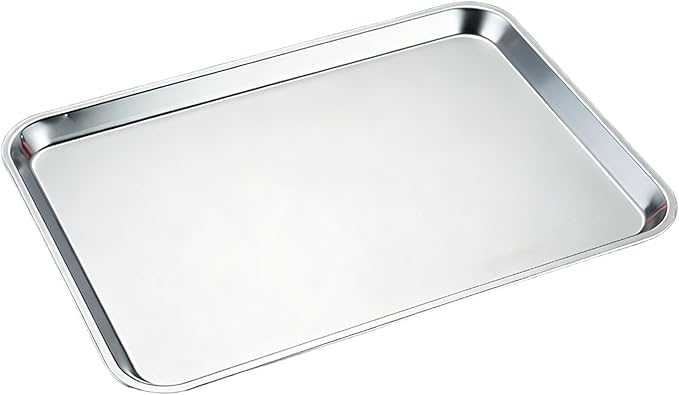 Baking Sheet, Stainless Steel Tray, Dishwasher Leak Pan, Metal Drip Pan for Kitchen Baking, Barbecue, Lab Instrument, Pet Treatment(48 * 33.8 * 2cm/19 * 13.3 * 0.8in)