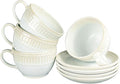 Cappuccino cup with tray, 8.5 oz. Set of 4 Ceramic Coffee Cups and Saucer Set for Latte, latte art cup, suitable for latte/cappuccino/milk/tea