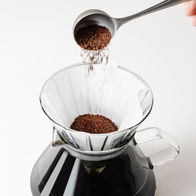 &NE NNS-372 Glass Dripper & Server, Gray, Width 6.7 x Depth 5.3 x Height 5.7 inches (17 x 13.5 x 14.5 cm), Actual Capacity 8.5 fl oz (250 ml), Coffee Set, Heat Resistant Glass, Paper Filter, Microwave