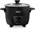 Dash Mini Rice Cooker | Small Rice Maker, 2 Cups Cooked / 1 Cup Uncooked, Ceramic Nonstick Removable Pot, Keep Warm Function, Compact and Portable for Dorm, Travel, Single Serve, Black