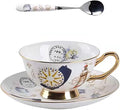 Honorable Coffee Cup Mug, Cappuccino, Tea Cup, with Saucer for Latte, Fine Bone Porcelain, Reactive Glaze, 6.8 Oz-1pcs (The Navigation Age)