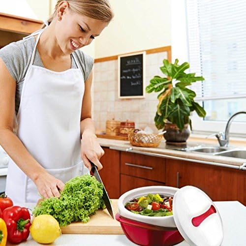 Pinnacle Large Insulated Casserole Dish with Lid 2.6 qt. Elegant Hot Pot Food Warmer/Cooler -Thermal Soup/Salad Serving Bowl Stainless Steel Hot Food Container–Best Gift Set for Moms –Holidays Red