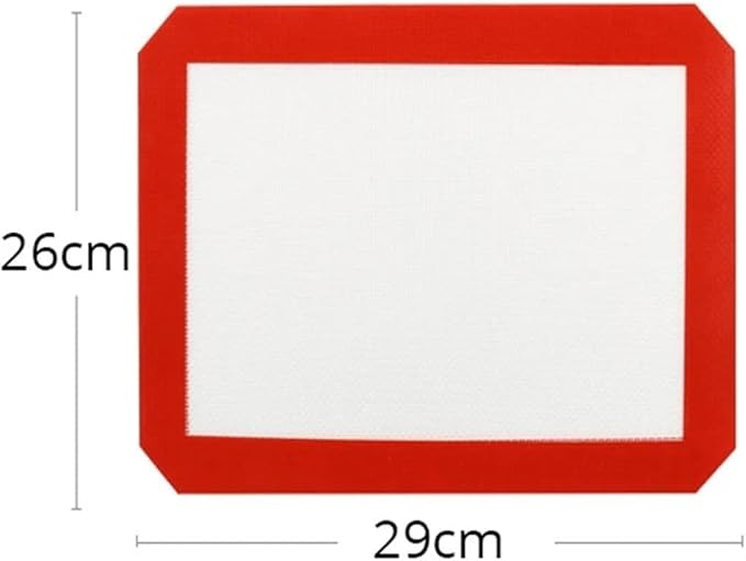 Silicone Baking Mat For Cookie Sheet - Non Stick Sheet Mat - Professional Grade Liner Sheets (Size : Red 29x26cm A)