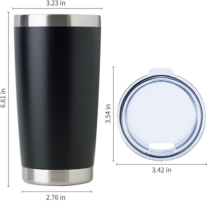 DOMICARE 20oz Stainless Steel Tumbler Bulk with Lid, Double Wall Vacuum Insulated Travel Mug, Powder Coated Coffee Cup, Mix, 12 Pack