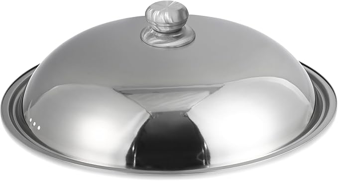 Ciieeo 14 Inch Stainless Steel Cooking Pot Lid Multifunction Anti-Scald Thickened Cover with Knob for Frying Pan Wok and Hot Pot Kitchen Tool