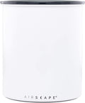 AirScape Planetary Design Kilo Coffee Storage Canister - US Patented Inner Plunger Lid Removes Excess Oxygen - DON'T buy airtight, BUY AIR-LESS - Holds 2.2 lbs Coffee Beans - (Matte White)