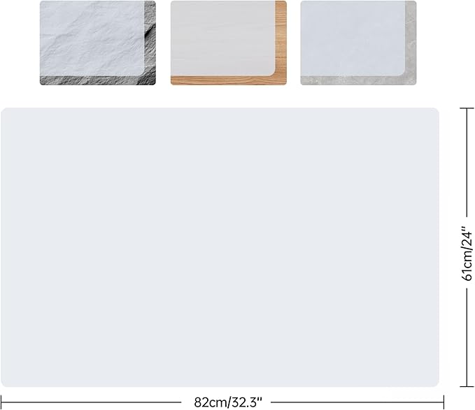 32.3x24 Inch Cut-to-Fit Silicone Mat,Non-Slip,Heat Resistant Desk & Countertop Protector,Translucent Food Grade Kitchen&Drawer Liner,Easy Clean,1.2mm Thick