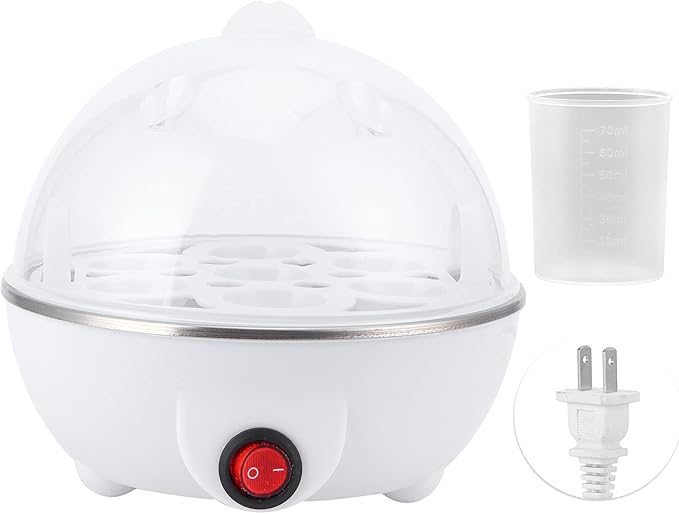 Ejoyous Egg Cooker, Electric 7 Eggs Capacity Hard Boiled Egg Boiler Steamer Poacher (US Plug 110V)
