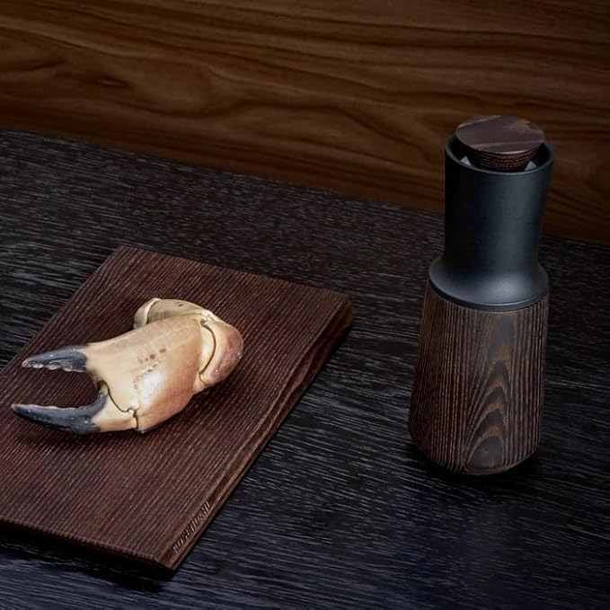Rosendahl RA Multi Purpose Salt and Pepper Grinder, Black, 7.9"H, Designed by Jesper Vollmer, Gift Box Included