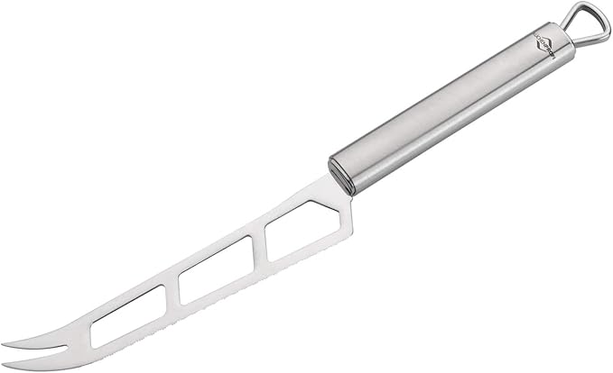Küchenprofi Cheese Knife - 6.5-Inch, Stainless Steel - Open-Work Blade for Stick-Free Slices & Dual-Prong Tip for Serving - Charcuterie & Cheese Plate Accessory - Dishwasher Safe Kitchen Gadget