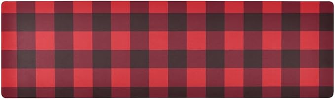 Heat Resistant Table Runner Trivet for Hot Pots and Pans 39 x 12 Inch Long Hot Pad Decorative Table Protector for Kitchen Countertop Buffalo Plaid Black Red