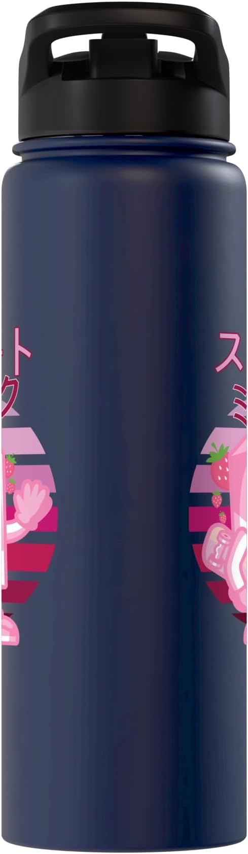 Retro 90s Japanese Skateboarding Strawberry Milkshake Carton Stainless Steel Insulated Water Bottle