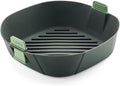 Lékué Air Fryer Basket - X Large - 100% Platinum Silicone Baking Pan for Air Frying, Fits in Draw Tray, Flexible Corners, Pull-up Handles for Easy Removal, Flat Bottom with Drainage Grooves