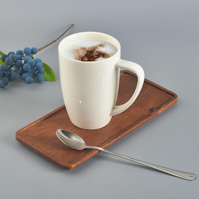 homEdge Porcelain Mug Set, 12 Ounces Cup for Tea, Latte, Mocha, Hot Chocolate, Set of 6, White