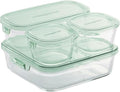 iwaki PS-PRN-4G2 Heat Resistant Glass Storage Containers, Green, Set of 4, Pack & Range