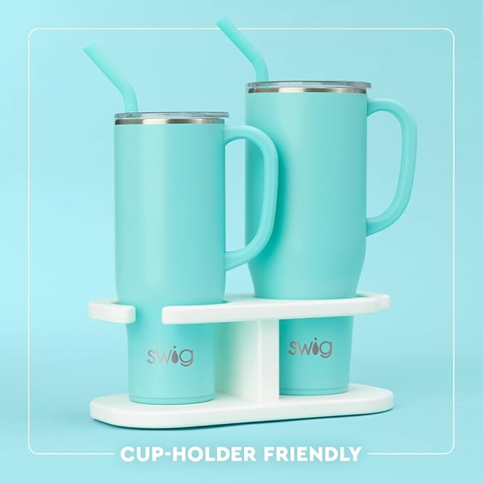 Swig Life 40oz Mega Mug, 40 oz Tumbler with Handle and Straw, Cup Holder Friendly, Dishwasher Safe, Extra Large Insulated Tumbler, Stainless Steel (Hayride)