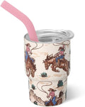Swig Life Swig Shots Insulated Tumbler 2oz, Stainless Steel Mini Tumbler with Lid and Silicone Straw, Double Wall & Vacuum Sealed, Mini Tumblers for Shots (Giddy Up)