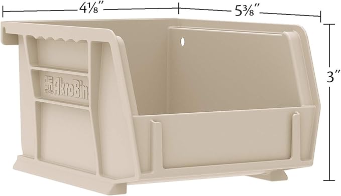 Akro-Mils 30210 AkroBins Plastic Storage Bins, Space-Saving Stackable Bins for Garage, Pantry, Craft Organization, 5" x 4" x 3", Green, 24-Pack
