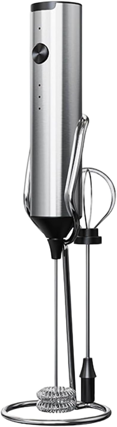 Electric Milk Frother Handheld Whisk Suitable for Coffee and Hot Chocolate with Metal Head and Ergonomic Grip